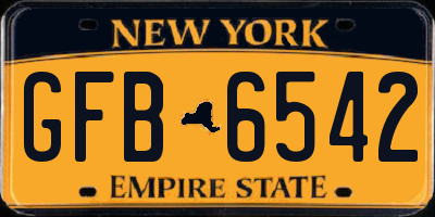 NY license plate GFB6542