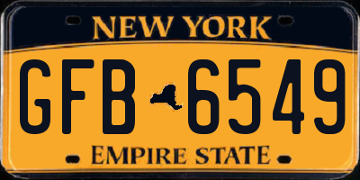 NY license plate GFB6549