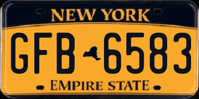 NY license plate GFB6583