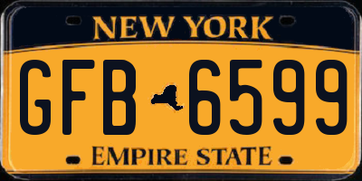 NY license plate GFB6599