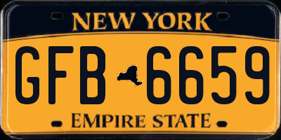NY license plate GFB6659