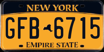 NY license plate GFB6715