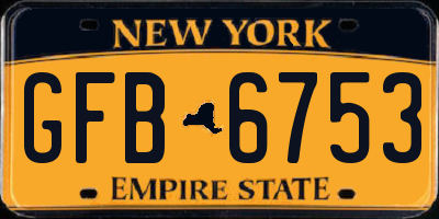 NY license plate GFB6753