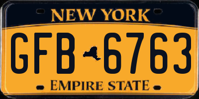 NY license plate GFB6763