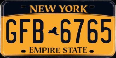 NY license plate GFB6765