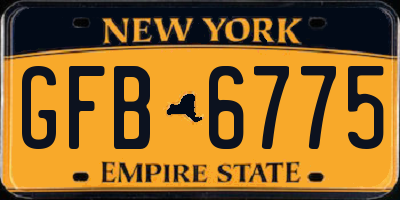 NY license plate GFB6775