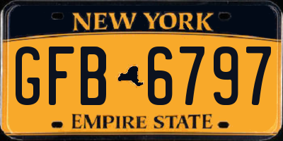 NY license plate GFB6797