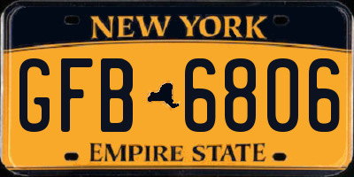 NY license plate GFB6806