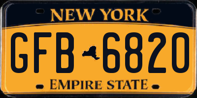 NY license plate GFB6820
