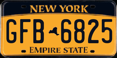 NY license plate GFB6825