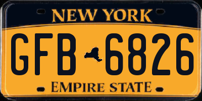 NY license plate GFB6826