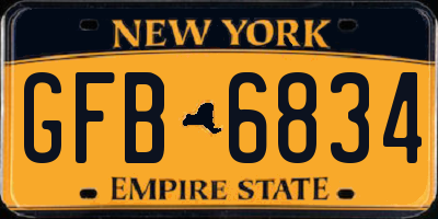 NY license plate GFB6834