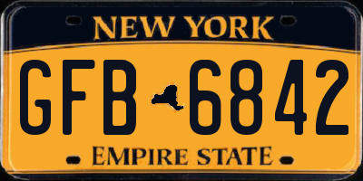 NY license plate GFB6842