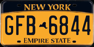 NY license plate GFB6844