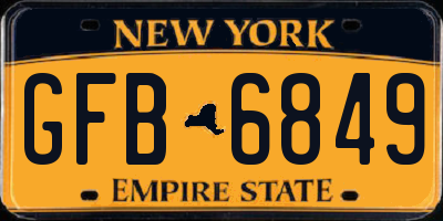 NY license plate GFB6849