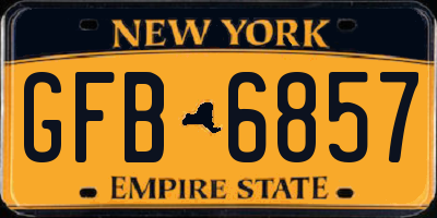 NY license plate GFB6857
