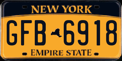 NY license plate GFB6918