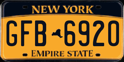 NY license plate GFB6920