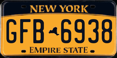 NY license plate GFB6938