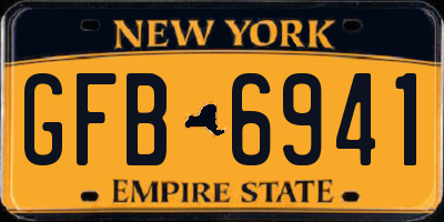 NY license plate GFB6941