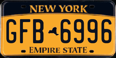 NY license plate GFB6996