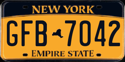 NY license plate GFB7042