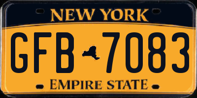 NY license plate GFB7083
