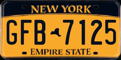 NY license plate GFB7125