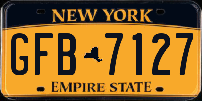 NY license plate GFB7127