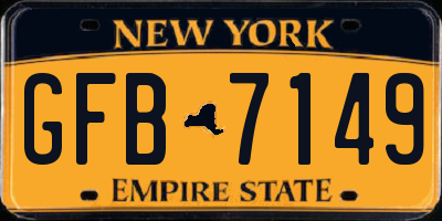 NY license plate GFB7149