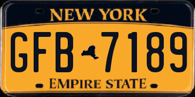 NY license plate GFB7189