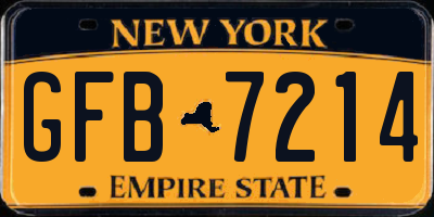 NY license plate GFB7214