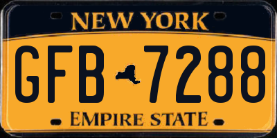 NY license plate GFB7288