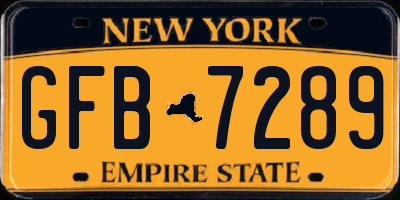 NY license plate GFB7289