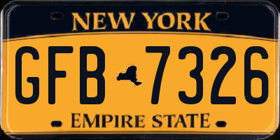 NY license plate GFB7326