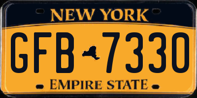 NY license plate GFB7330