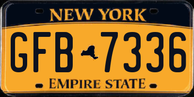 NY license plate GFB7336