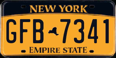 NY license plate GFB7341