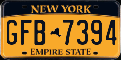 NY license plate GFB7394