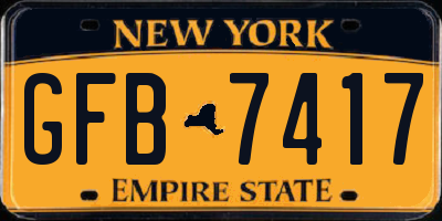 NY license plate GFB7417