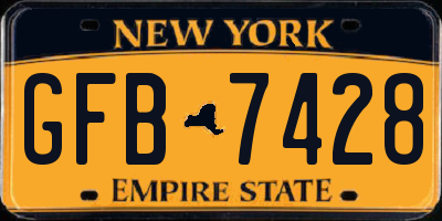 NY license plate GFB7428