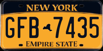 NY license plate GFB7435