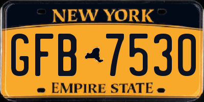 NY license plate GFB7530