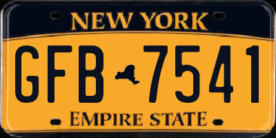 NY license plate GFB7541