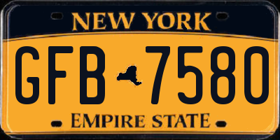 NY license plate GFB7580