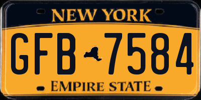 NY license plate GFB7584