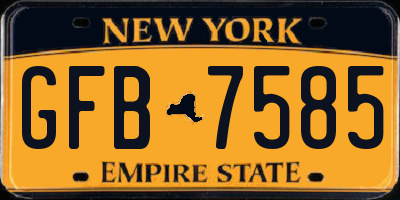 NY license plate GFB7585