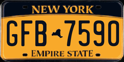 NY license plate GFB7590