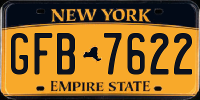 NY license plate GFB7622