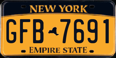 NY license plate GFB7691